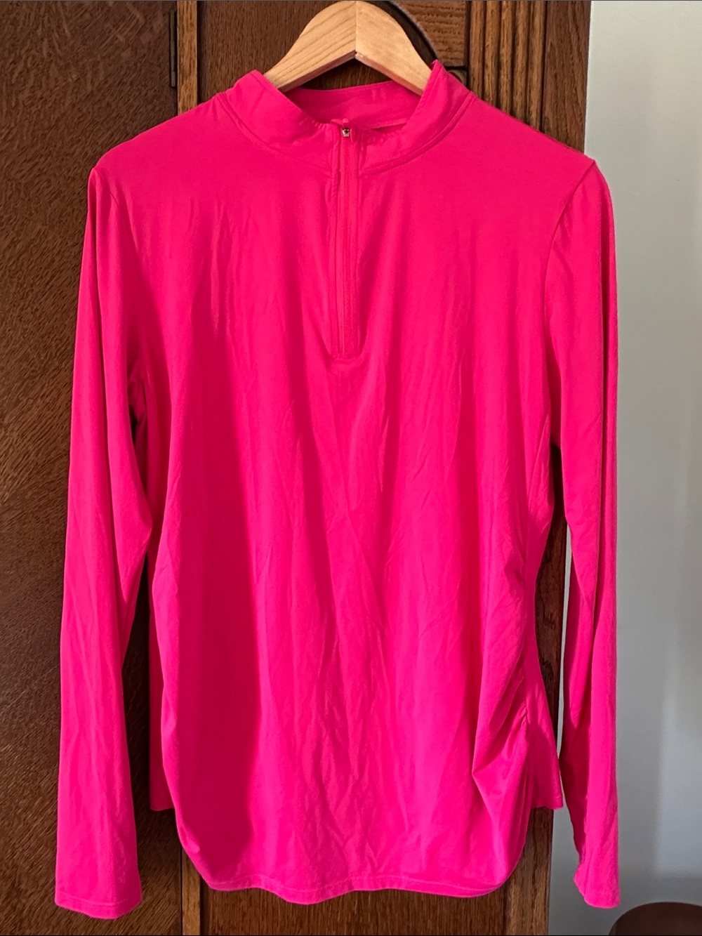 G4Free BareFeel Maternity Long Sleeve Top Quarter Zip, Size Extra Large, Workout